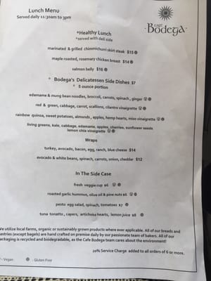 Lunch Menu-Cafe Bodega