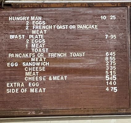 Breakfast Menu