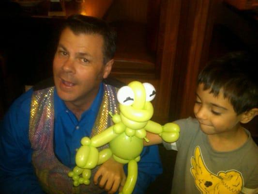 Denver Balloon animals artist 'Zany' made Kermit the Frog for this young man! Zany can make over 15,000+ different sculptures!