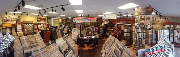 Panoramic view of the inside of the store.