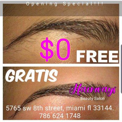 OPENING SUPER SPECIAL EYEBROW THREADING FREE!!!