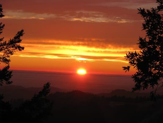 Sunset at one of the turnouts on highway 9