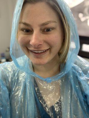 This poncho provided by Metro Hair saved my hairdo and day!