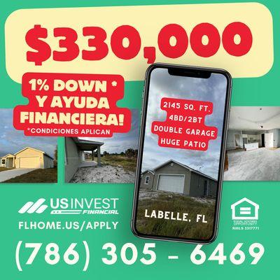 Casas con 0% Down Payment en Labelle, FL