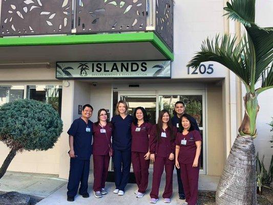 Islanders... RNs in Navy & CNA's in Maroon.  Looking sharp and ready to provide first class care.