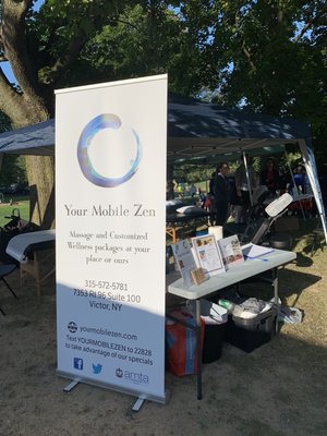 Your Mobile Zen and Kinetic Elements at the Rochester VOC Ground n Pound 5k volunteering chair massage