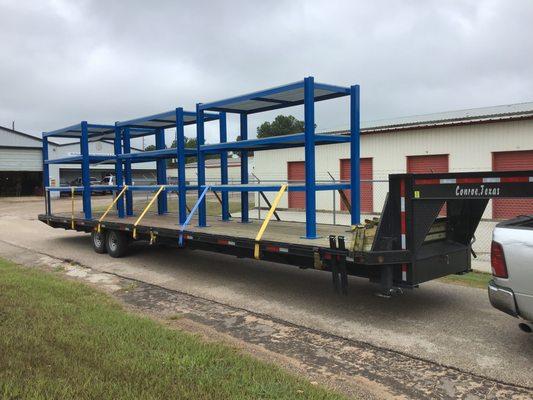 Heavy Duty Pallet racks built and powder coated by MBC Fab