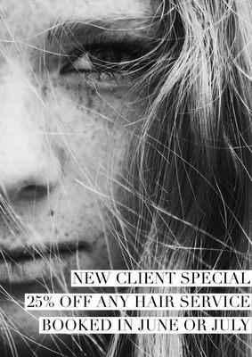 New client special! Appointment must be booked June or July 2017