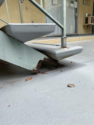 Unsafe decaying stairwells throughout property