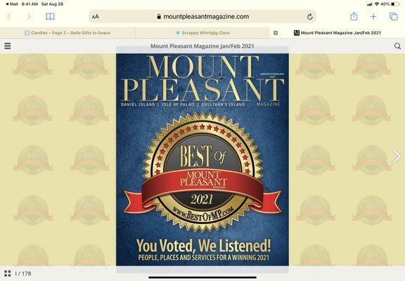 Voted #1 Gift Shop in Mount Pleasant two years in a row!