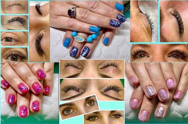 Eyelash extensions, cnd nails design