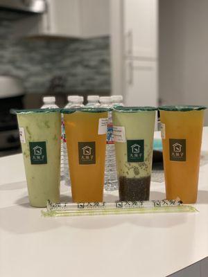 Orange Green Tea & Avocado Fresh Milk