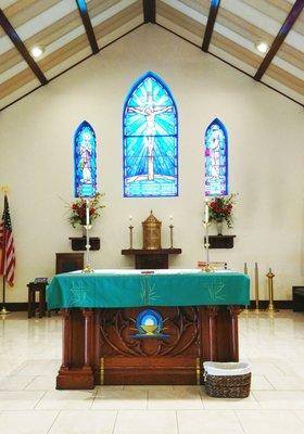 The altar and tabernacle.