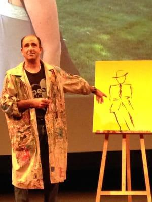 Jeff Sparr talking at TEDx Providence about how making art helps to create peace of mind.