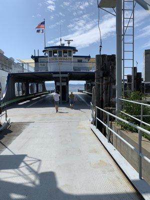 Walking onto ferry