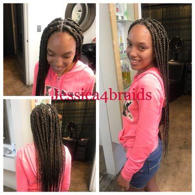 Box braids, single braids