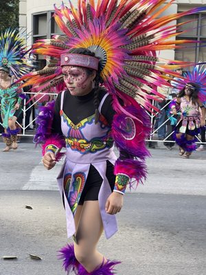 Awesome costumes of dancers in in Viva La Vida parade