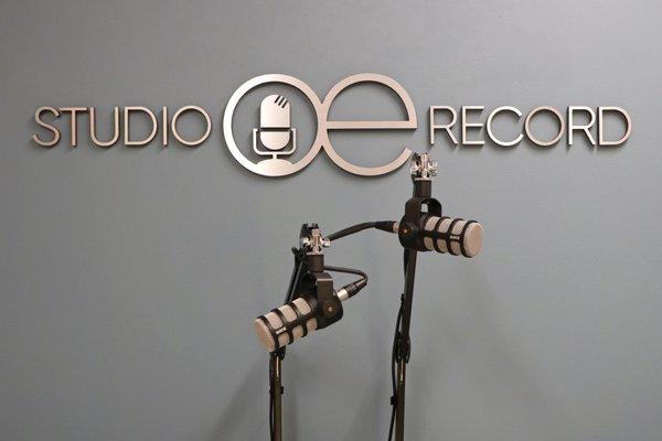 Podcast studio for live stream or high quality sound recording for marketing materials, websites and more.