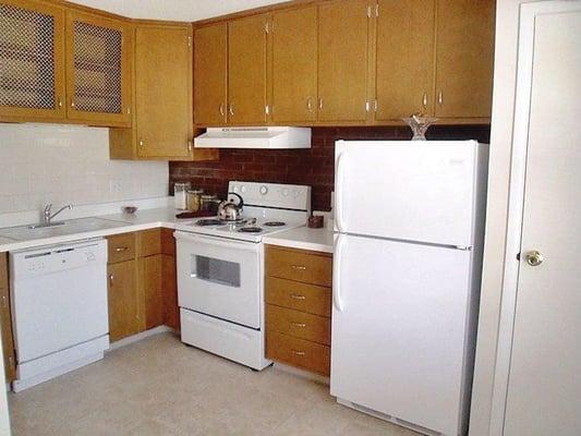 Fully equipped kitchen with dishwasher, disposal, refrigerator and stove.  Plenty of cabinet space and pantry storage.