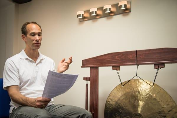 Andrew teaching Level 1 Meditation class