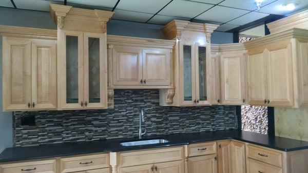 I really like this look with the contrasting backsplash.  It just adds great visual interest. (Not my choice though).