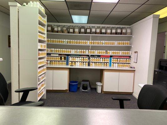 Small portion of his Chinese herbs. He has three rooms full. Biggest Chinese pharmacy in the state