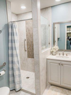 Bathroom remodel completed by Odile's.