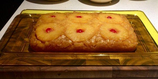 Craig’s famous pineapple upside down cake for my spring party