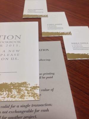 Another close up, showing detail in the invitations and business cards printed for Magic Fashion Week.