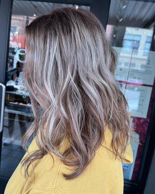 Balayage with baby lights