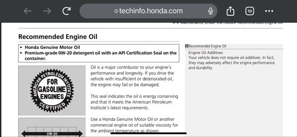 Manual stating oil additives are NOT required and may effect engine performance and durability. They'll put them in anyway.