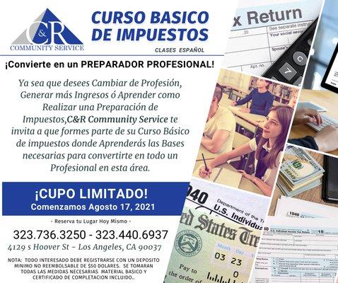 We offer Basic Income Tax Course in Spanish