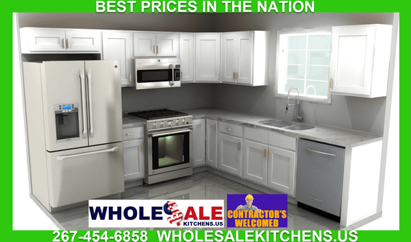 White Shaker Kitchen Cabinets Lowest Prices in Bucks County - Philadelphia - Montgomery County