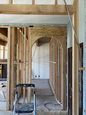 Arched door framing