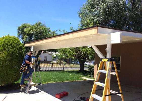 Jorge is doing excellent work replacing the trim fascia to a carport in Reseda. There is no job to BIG or small.