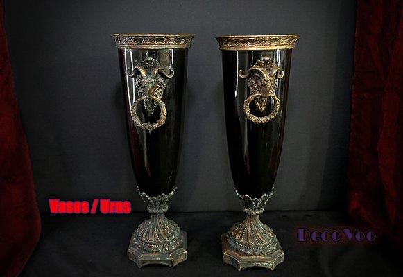 Ceremonial/gothic urns Glass & Brass