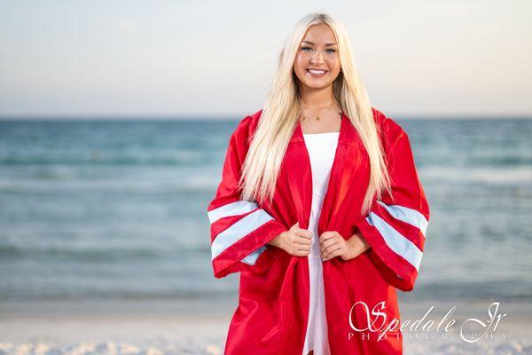 senior photography on the beach