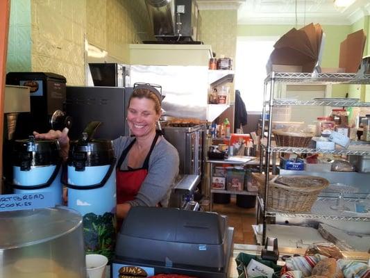 This is one of the owners Fran. She was making my Sumatra.