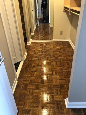 Qtr round install and floor restoration