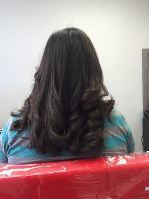 Blow out with beautiful curls curtesy of Artist Hair Bar!