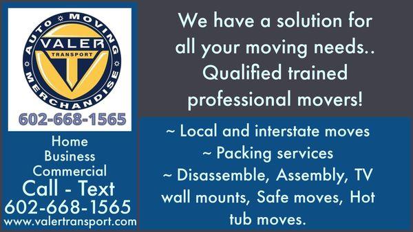 We are here for all your transport and moving needs.