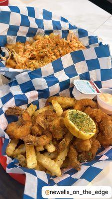 Fried shrimp and Cajun fries