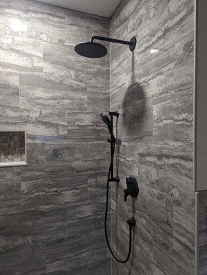 Tile shower.