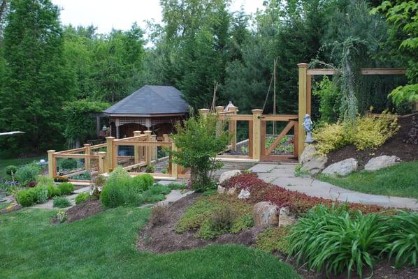 Red Cedar Framed Wire Fence Sections