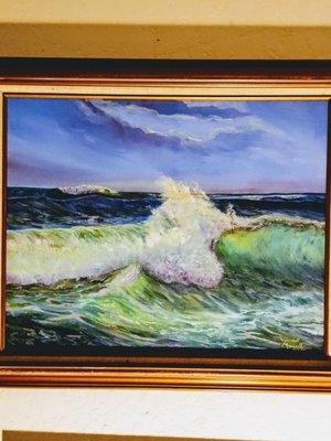 18x24 oil painting. "Big Wave"