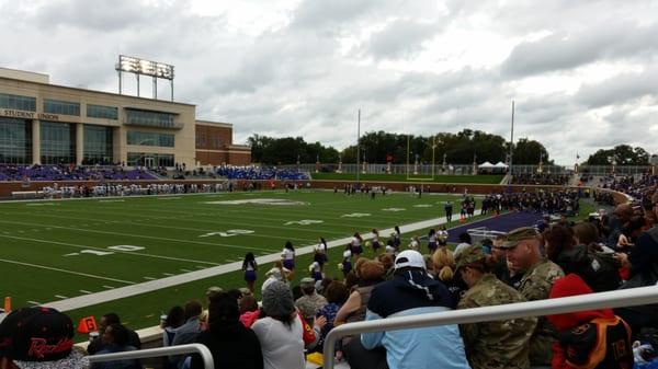 At the University of Mary Hardin Baylor for Crusader Football. Beautiful campus and stadium in Belton, Texas.