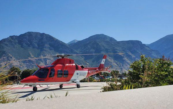 Helicopter on site, near ER and trauma center