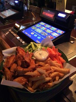 Dozen wings, x-hot, with fries & veggies. Perfect!