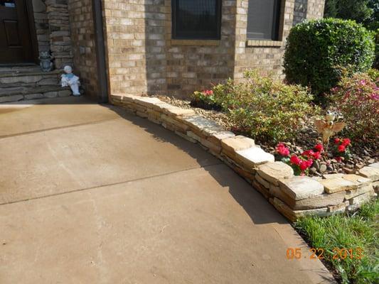 Drystack stone garden wall