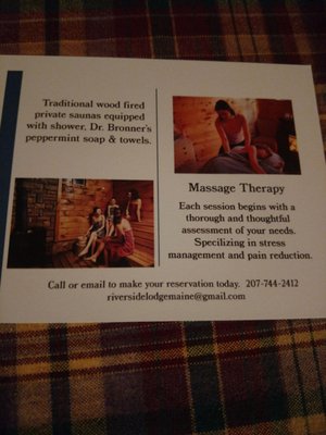 Massage and sauna services